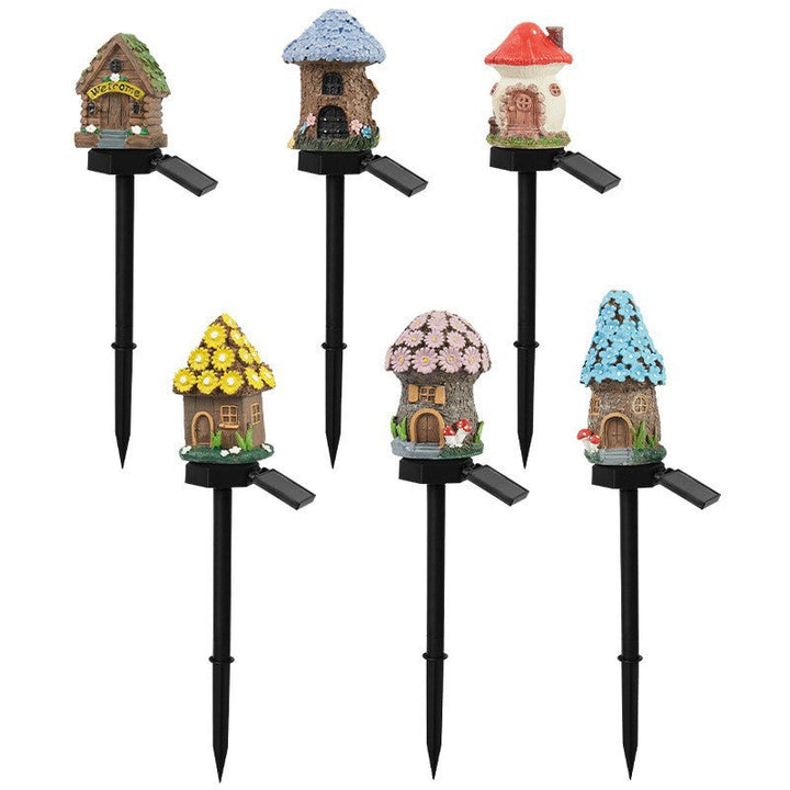 Solar Mushroom House Garden Stake Light With Rechargeable Battery Kalsten