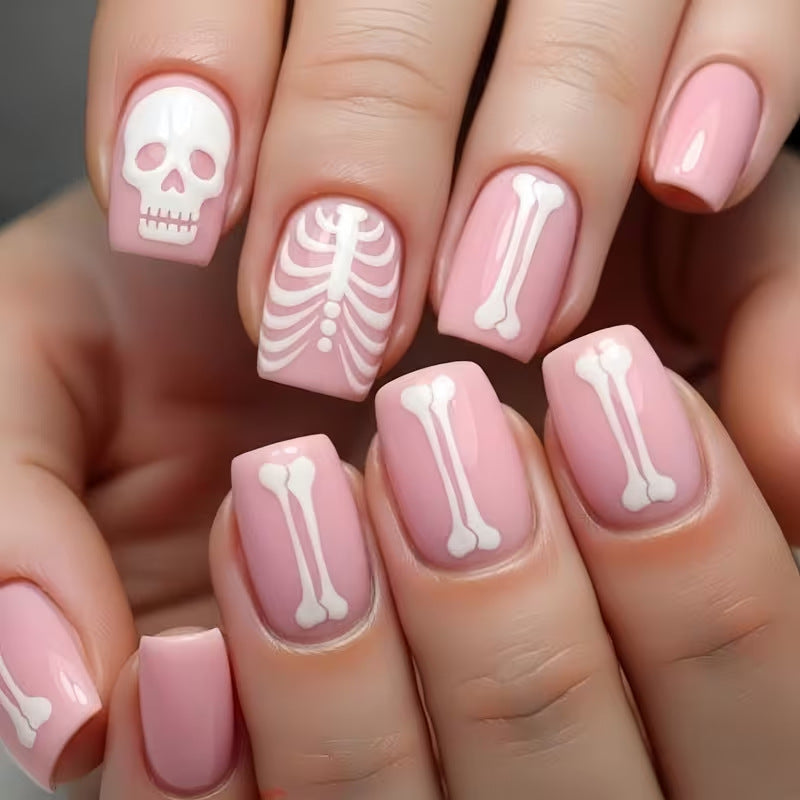 Halloween-Themed Skeleton Nail Art Kalsten