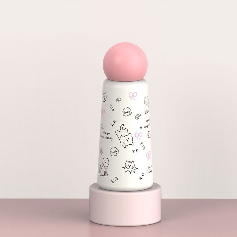 Women's insulated drinking bottle with playful dog design Kalsten