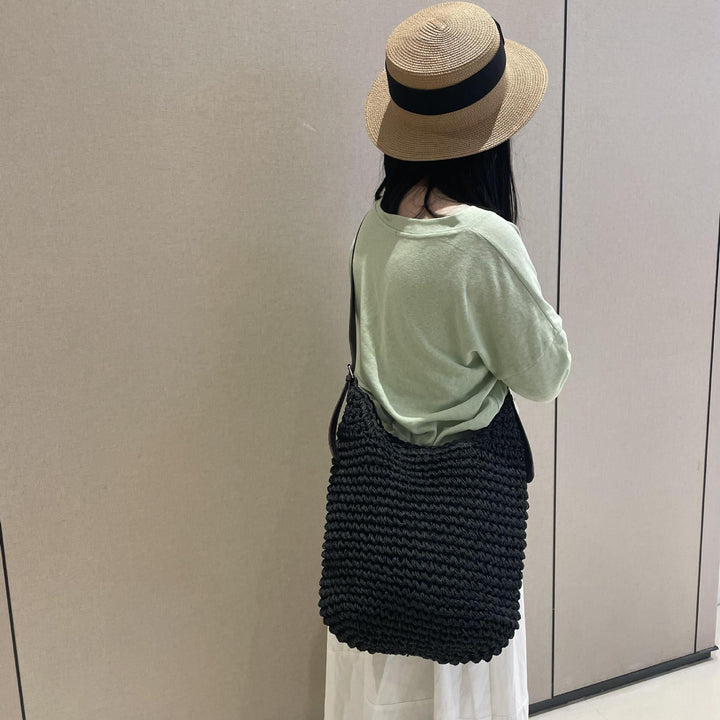 Braided shoulder bag with elegant leather strap Kalsten