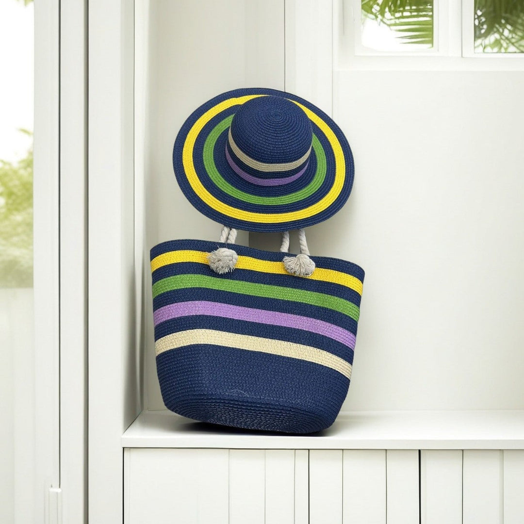 Beach bag with colorful stripes Kalsten