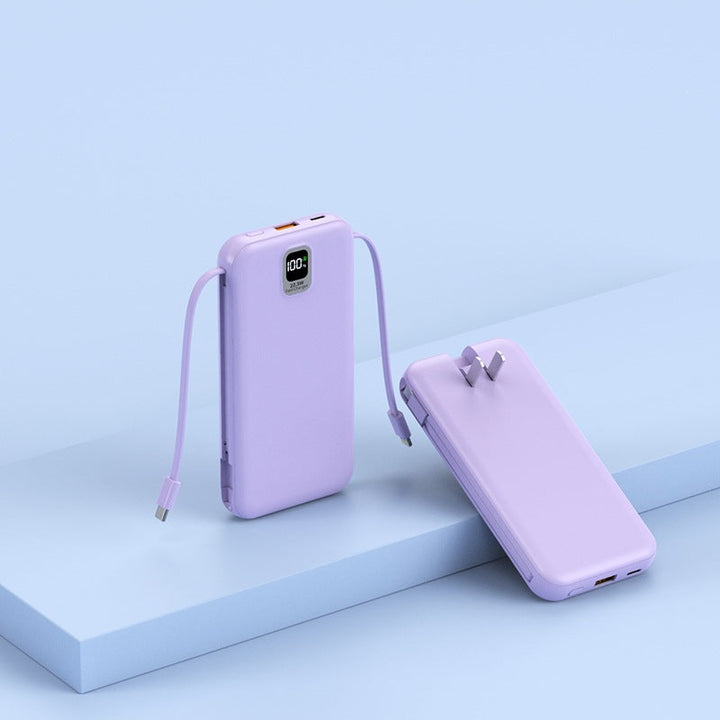 Portable power bank with integrated charging cable and LED display Kalsten