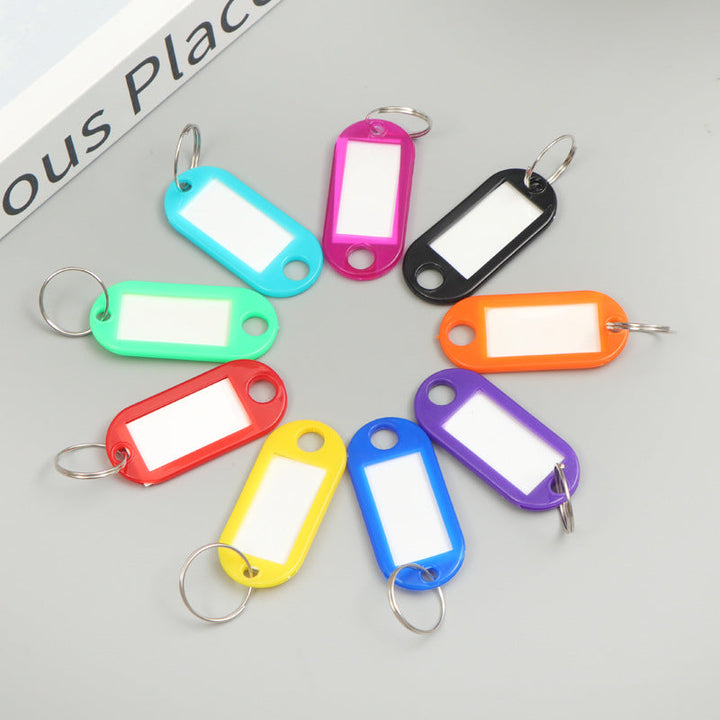 Unisex writable keychain with clear labeling field Kalsten