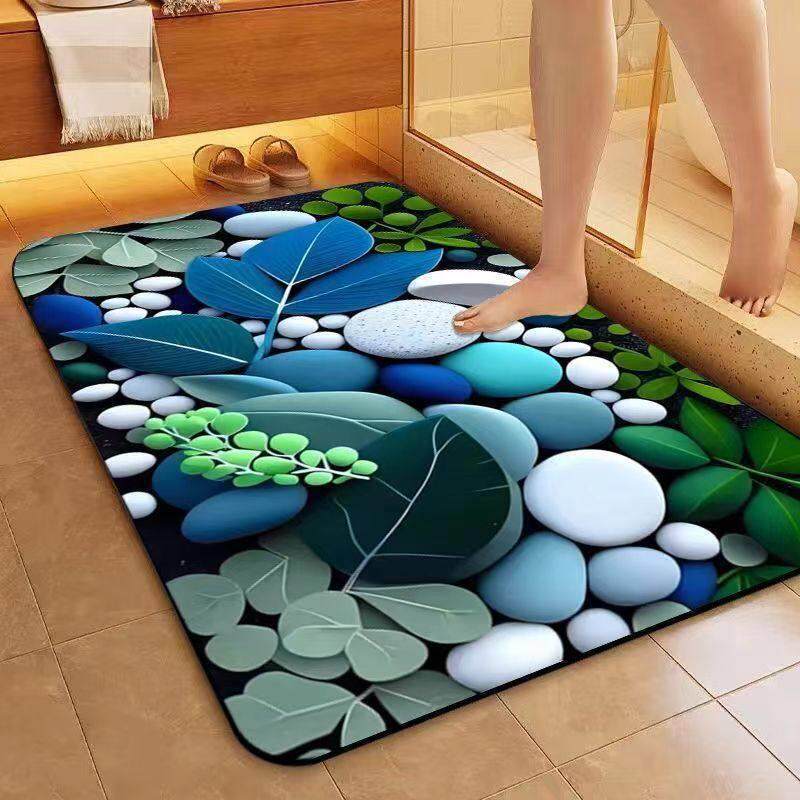 Natural Stone Patterned Bath Mat Kalsten