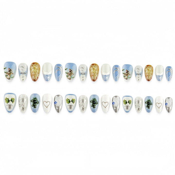 Artificial nails with festive winter motifs Kalsten