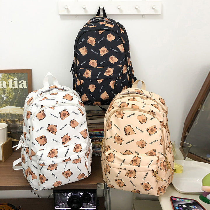 Backpack with Child-Friendly Capybara Design and Practical Compartments Kalsten