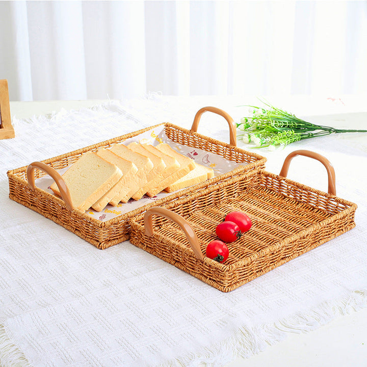 Women's Rectangular Basket with Integrated Handles Kalsten