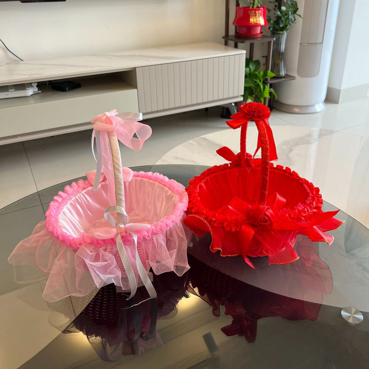 Ladies Festive Storage Basket with Tulle Decoration Kalsten
