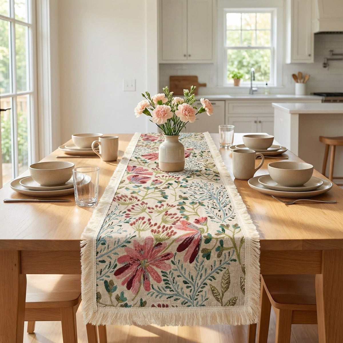 Elegant Floral Pattern Table Runner