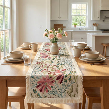 Elegant Floral Pattern Table Runner