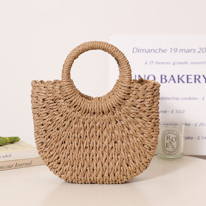 Trendy Bast Bag with Round Handle and Textured Design Kalsten