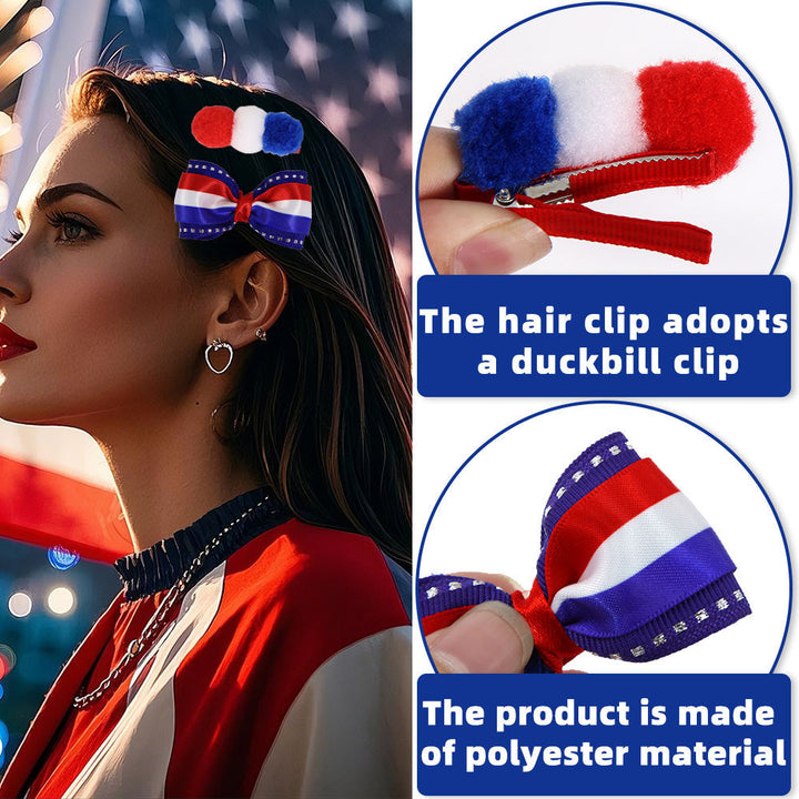 Women's Independence Day mini grosgrain ribbon hair bow with alligator clip Kalsten