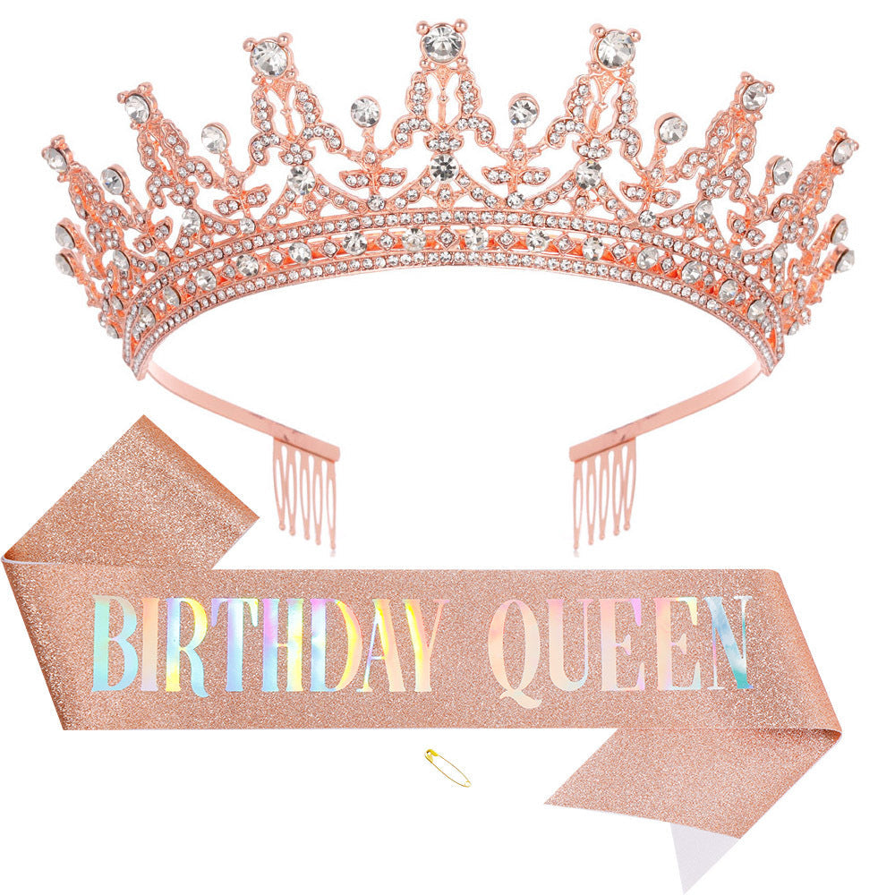 Women's Sparkling Crown and Sash Set Kalsten