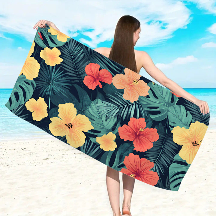 Beach towel with colorful floral pattern Kalsten