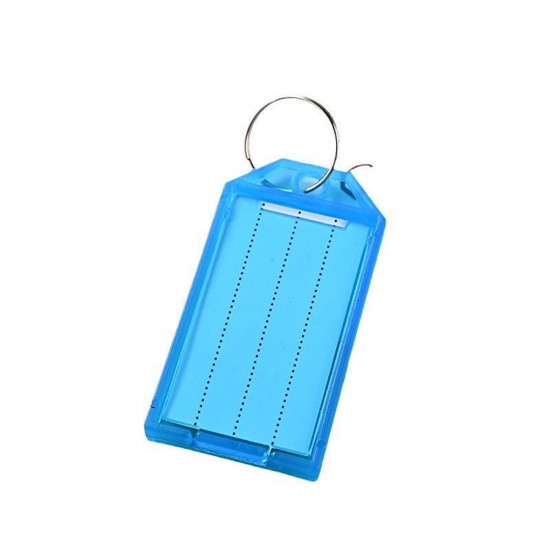Unisex label tag with transparent sleeve and three writable fields Kalsten