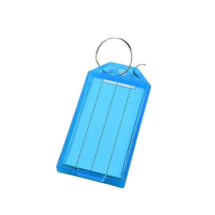 Unisex label tag with transparent sleeve and three writable fields Kalsten
