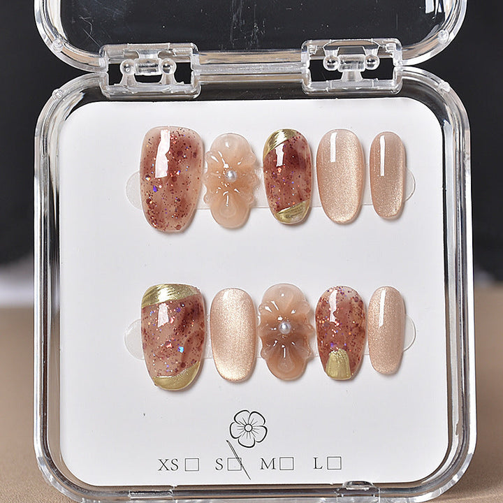 Decorative Floral Press-On Nail Set Kalsten