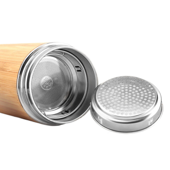 Ladies elegant insulated drinking bottle made of bamboo with double wall Kalsten