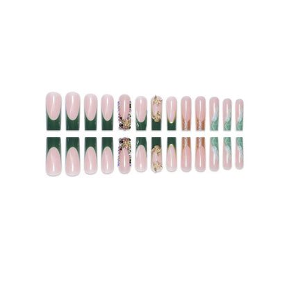 Artistic Press-On Nail Art with Gemstone and Butterfly Accents Acalora