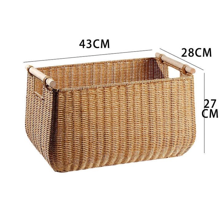 Large Handwoven Storage Basket with Ergonomic Handles Kalsten