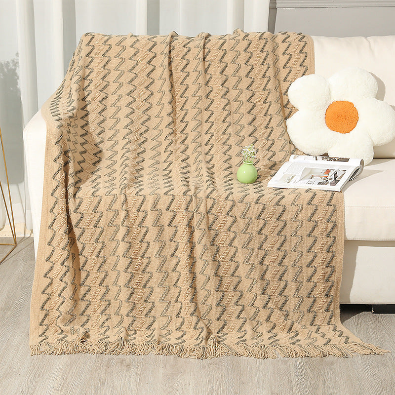 Women's Decorative Zigzag Knit Blanket Kalsten