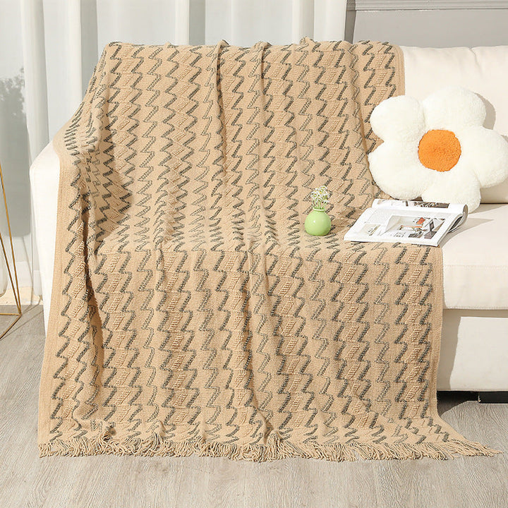 Women's Decorative Zigzag Knit Blanket Kalsten