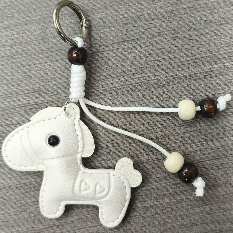 Playful Horse Shaped Leather Keychain Kalsten