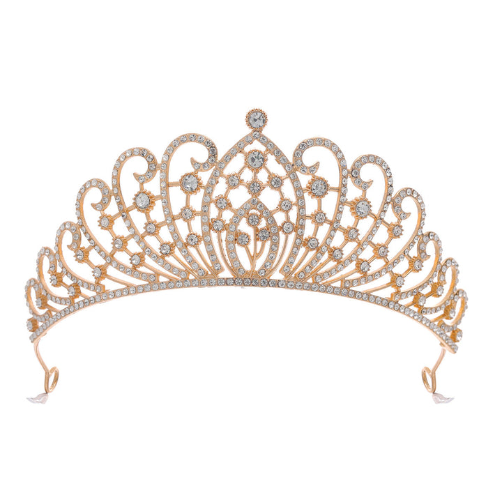 Ladies Elegant Rhinestone Tiara with Floral Details Kalsten