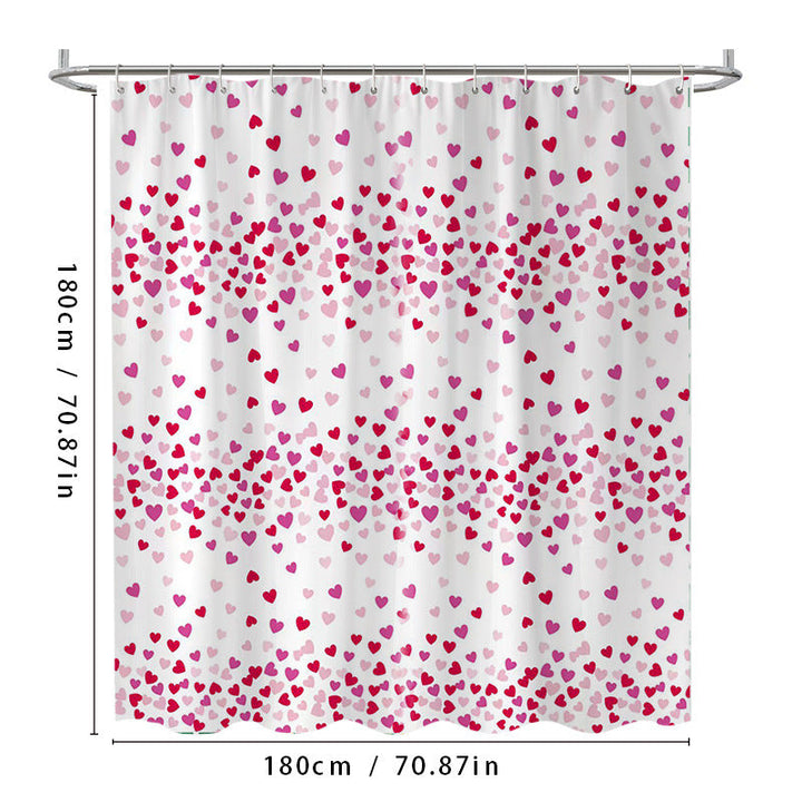 Heart Patterned Shower Curtain Kalsten
