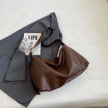 Slouchy Leather Shoulder Bag Acalora