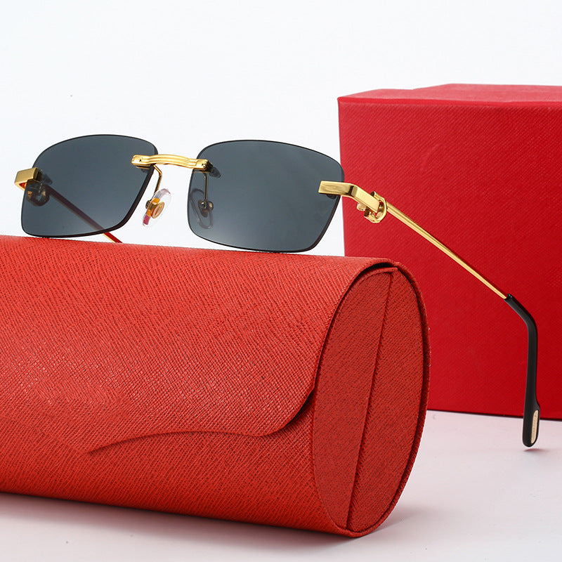 Women's fashionable rectangular sunglasses with delicate metal frame Kalsten