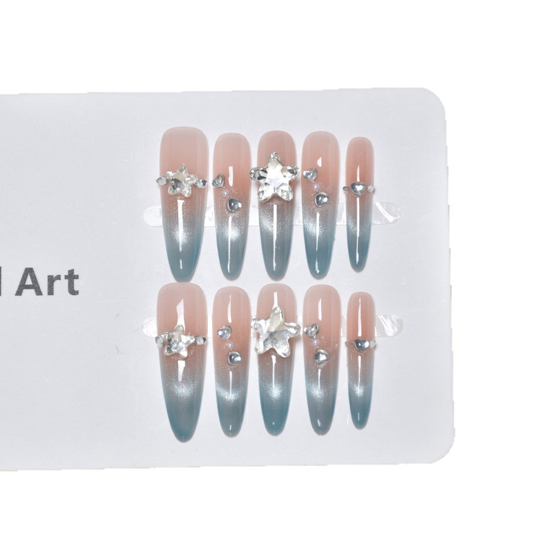 Decorative Crystal-Embellished Press-On Nail Extensions Kalsten