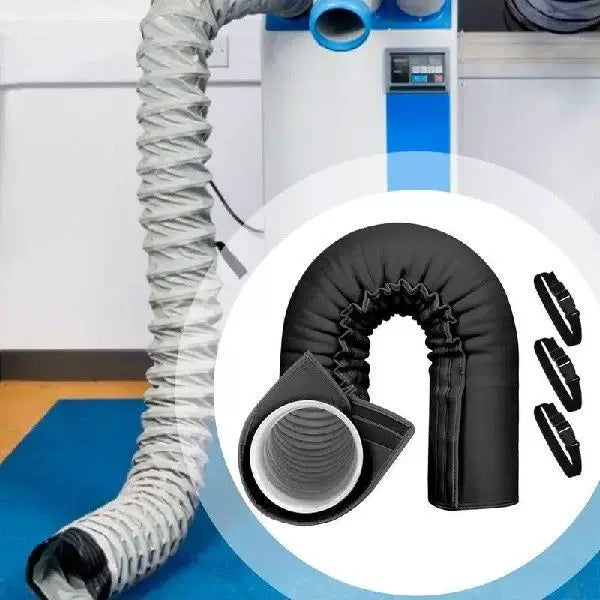 Unisex One Size thermal insulating exhaust pipe sleeve with elastic cuff and adjustable straps for portable air conditioners and dryers Kalsten
