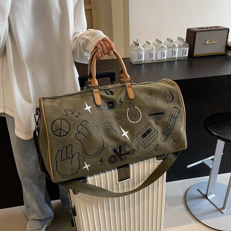 Travel bag with unique gray faux leather design Kalsten
