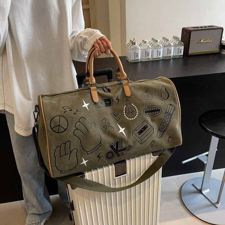 Travel bag with unique gray faux leather design Kalsten