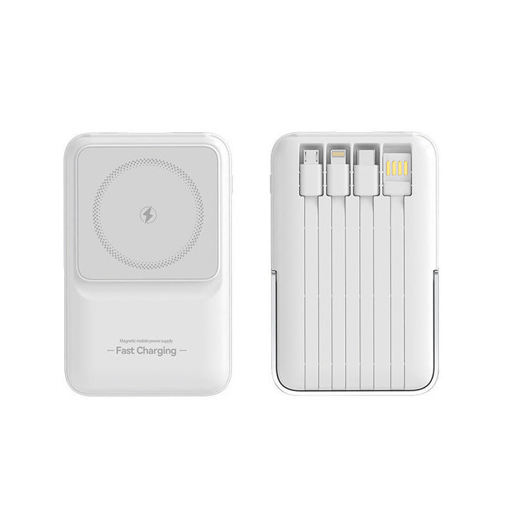 Portable power bank with magnetic charging technology and integrated cable management Kalsten