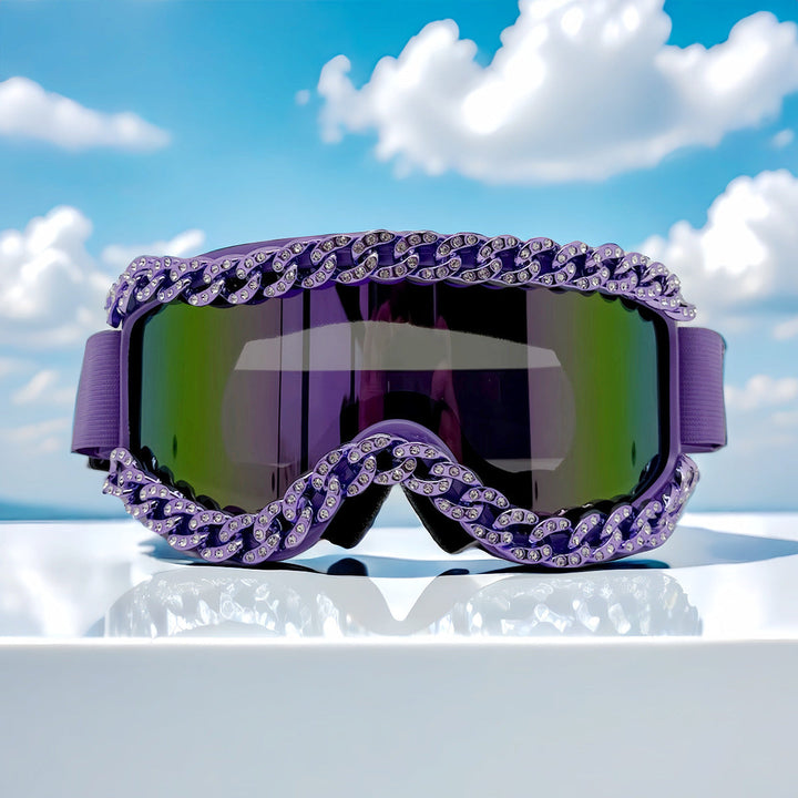 Women's ski goggles with glamorous rhinestone frame Kalsten