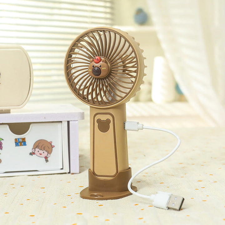 Women's Portable Mini Hand Fan with Cute Bear Design Kalsten