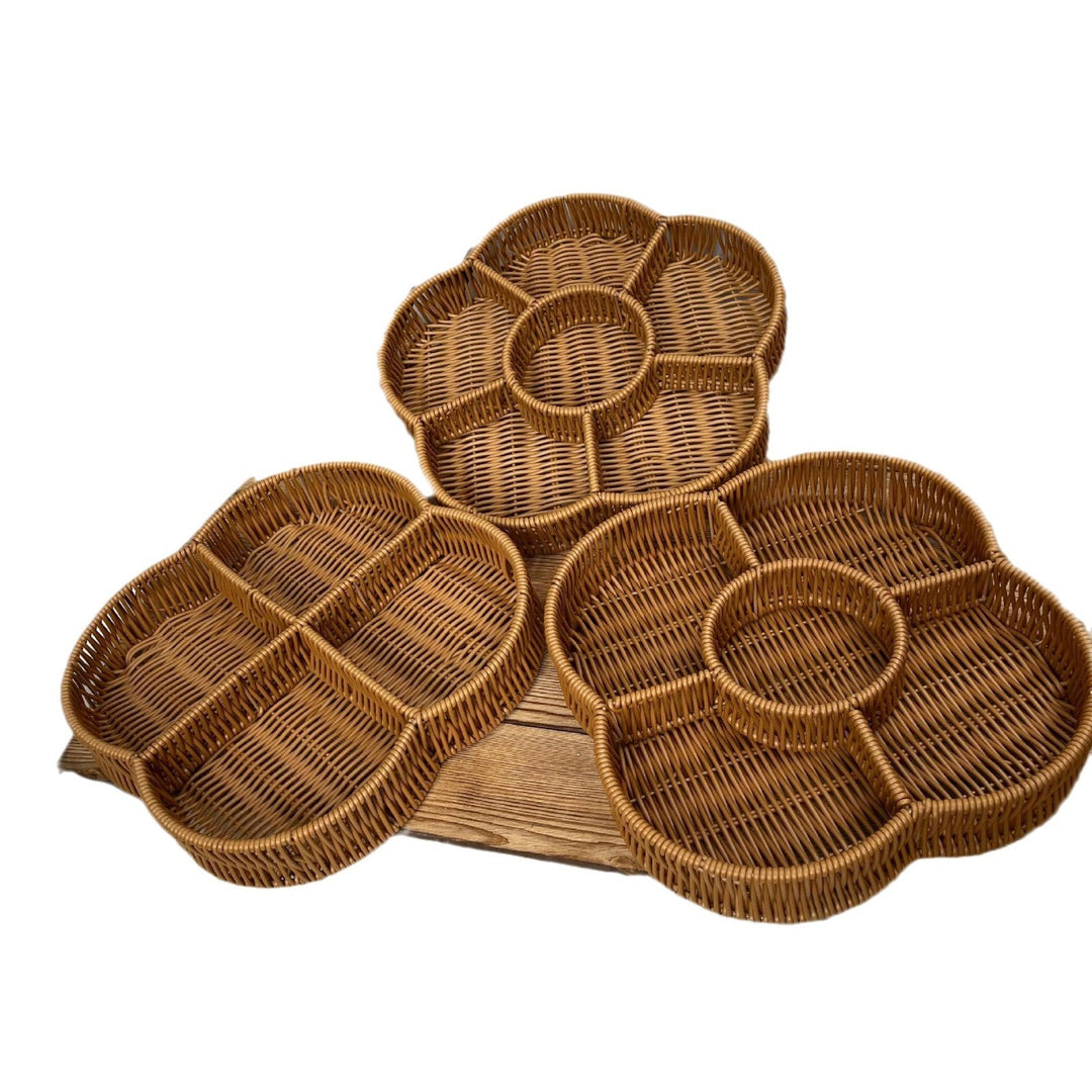 Ladies beef braided serving basket with three compartments Kalsten