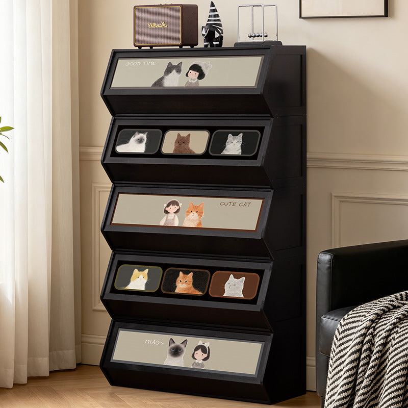 Storage unit with retractable front and friendly design Kalsten