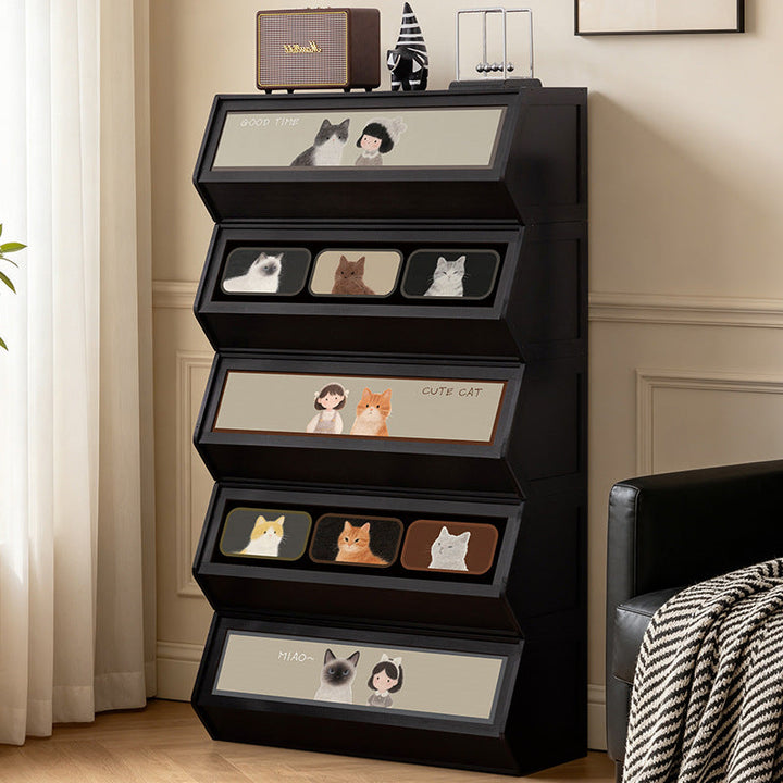 Storage unit with retractable front and friendly design Kalsten