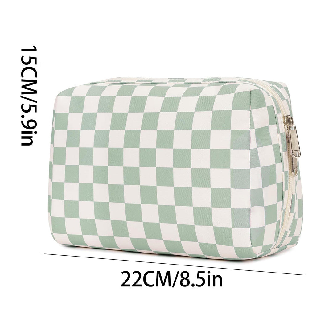 Stylish cosmetic bag with checked pattern Kalsten