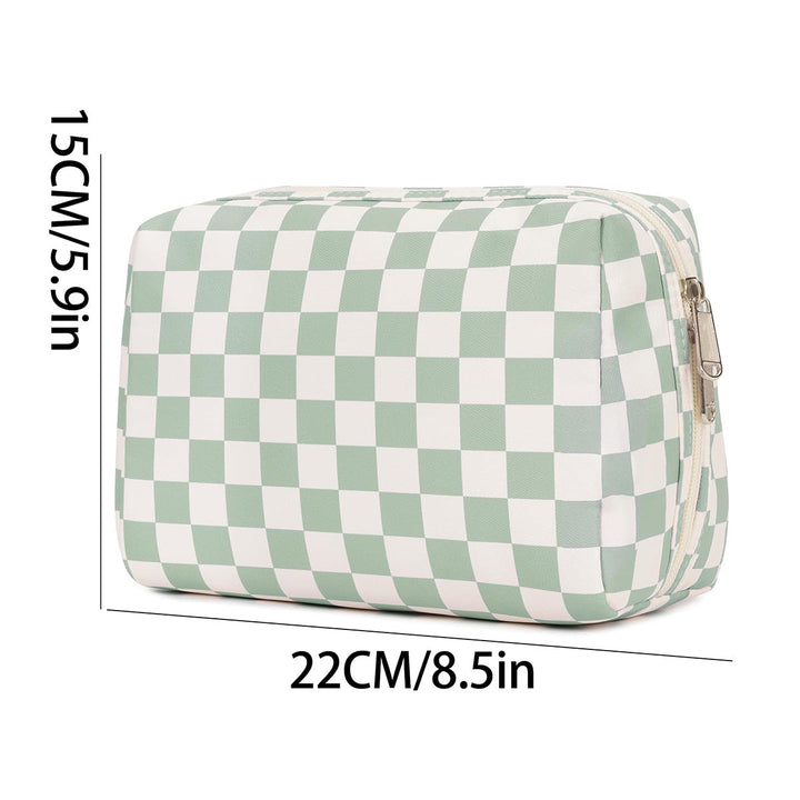 Stylish cosmetic bag with checked pattern Kalsten
