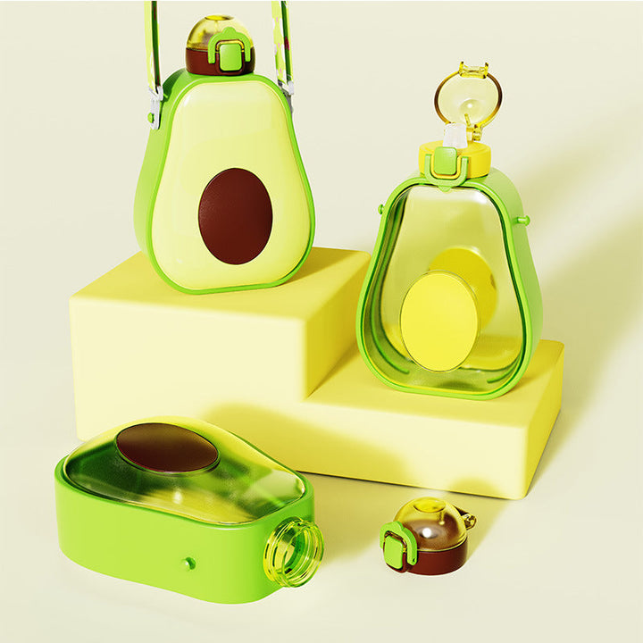 Women's Avocado Water Bottle with Leak-proof Lid and Integrated Carry Strap Kalsten