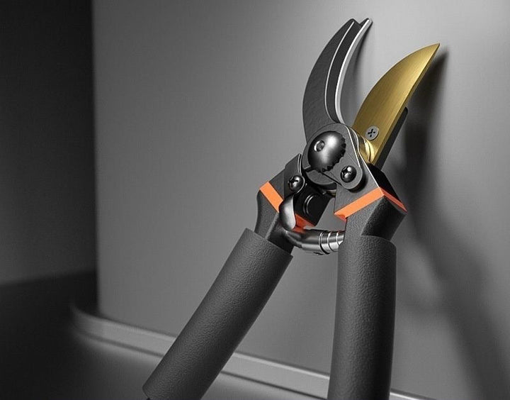 Ergonomic curved bypass pruning shears with non-slip foam grips Kalsten