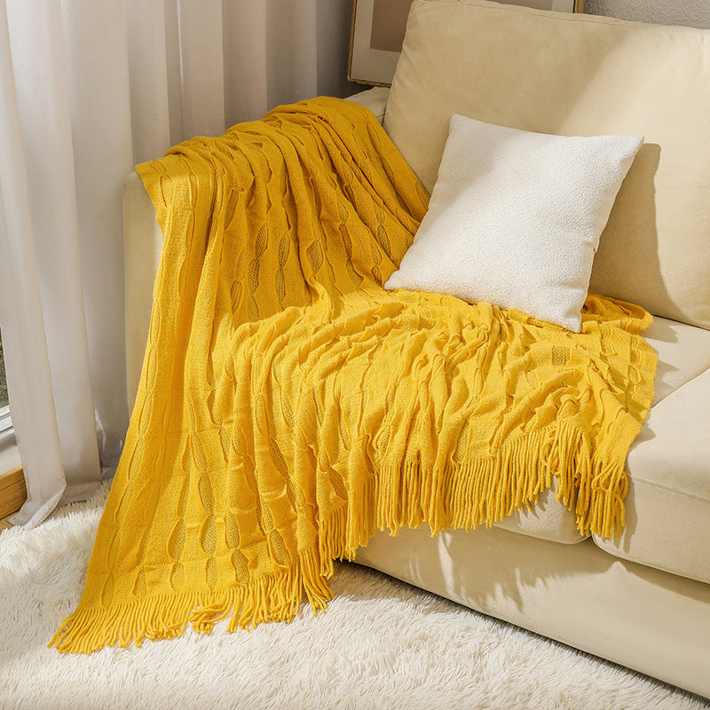 Unisex Knitted Cozy Throw Blanket