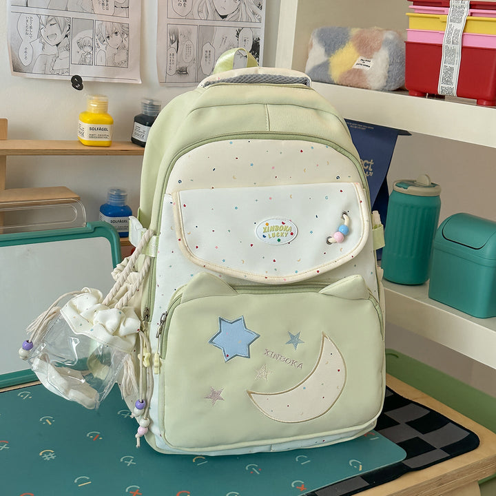 Cute Character-Inspired Multi-Pocket School Backpack