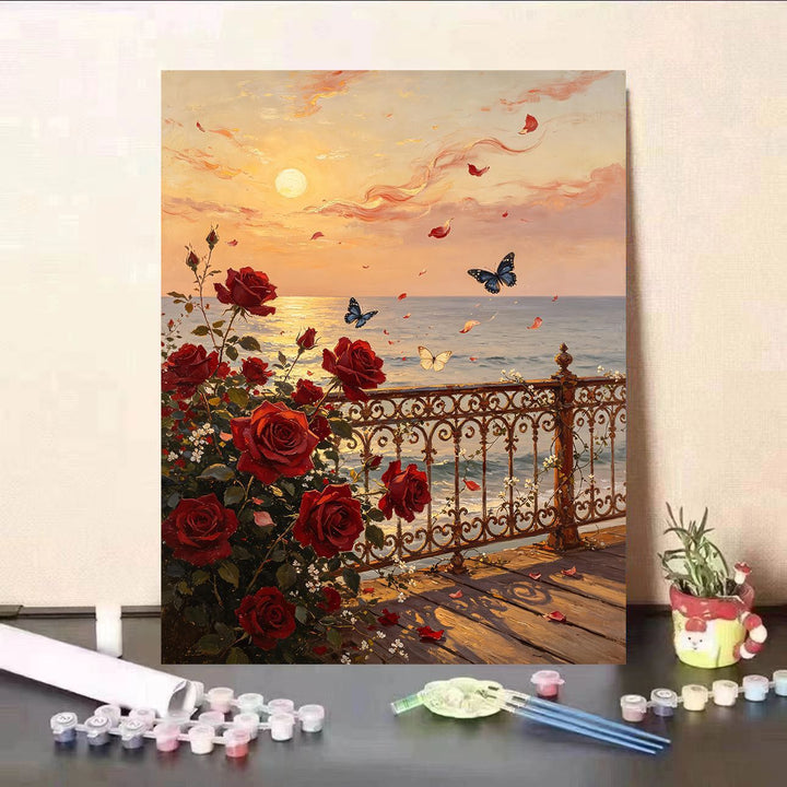 DIY Floral Landscape Paint by Numbers Kit Kalsten