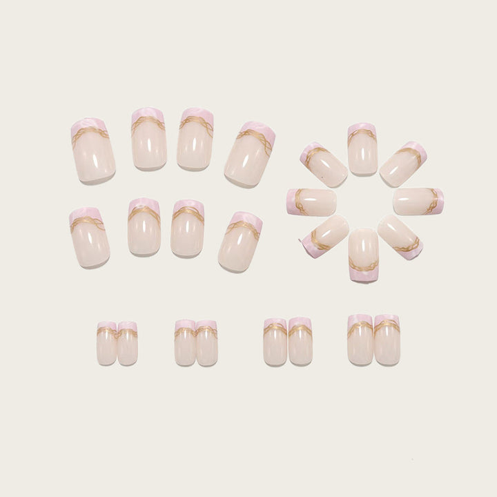 Elegant artificial nails with gold accents Kalsten