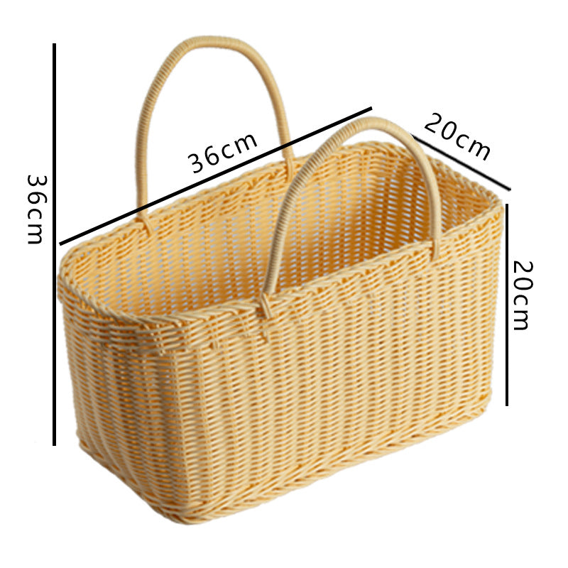 Women’s braided basket with practical handles Kalsten